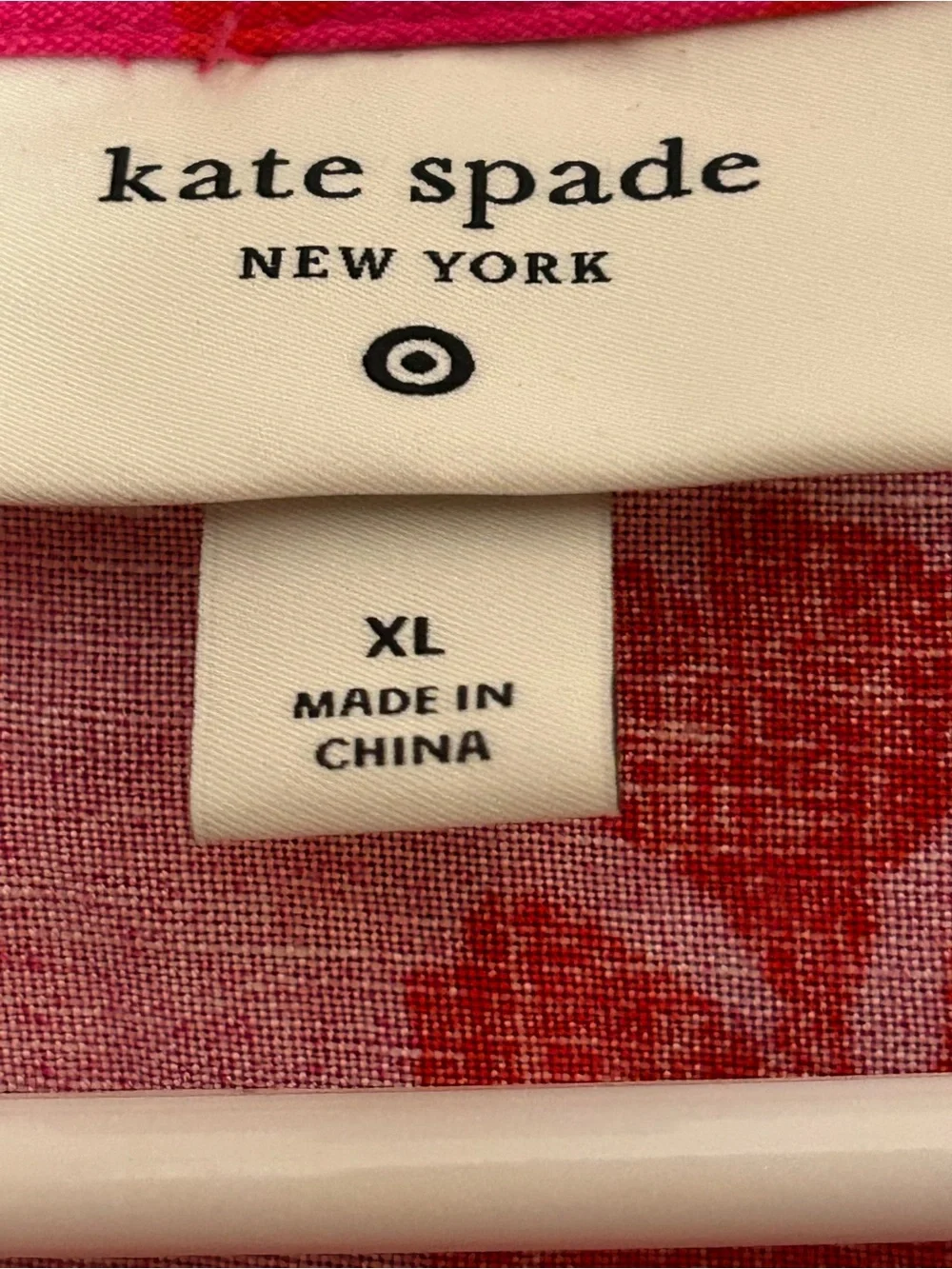 kate Spade x Target Classic Rose Linen Long Sleeve Maxi Dress Pink/Red Sz XL.